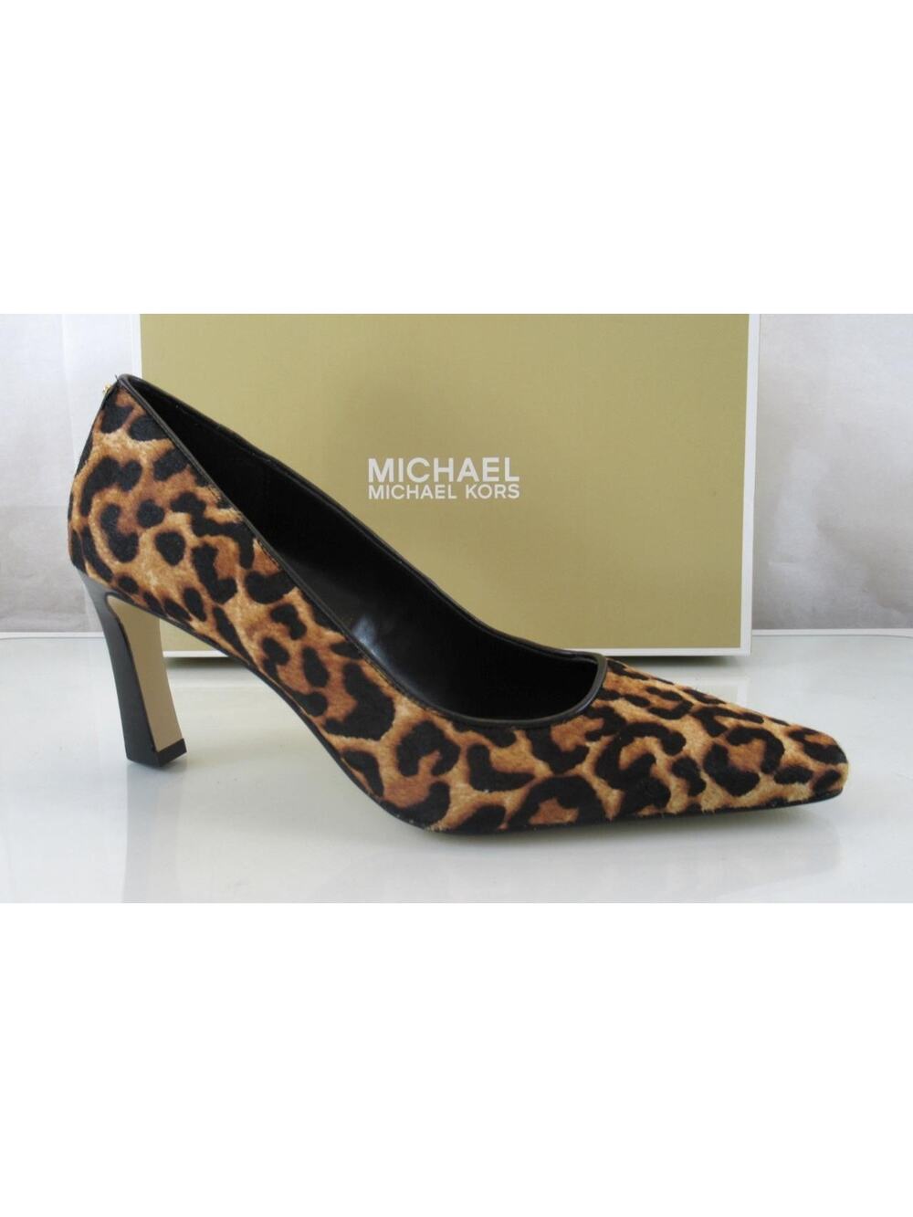 Michael Kors Darrah Size 7.5 Pointed Toe Pumps Heels Marigold Leopard